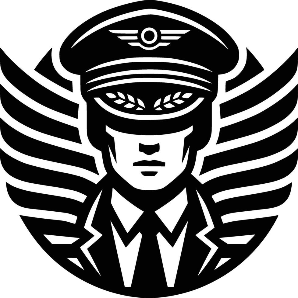 emblema profesión ilustración de piloto vector