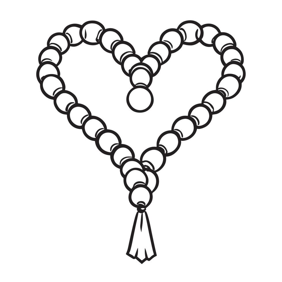mano dibujado ilustración de oración rosario vector
