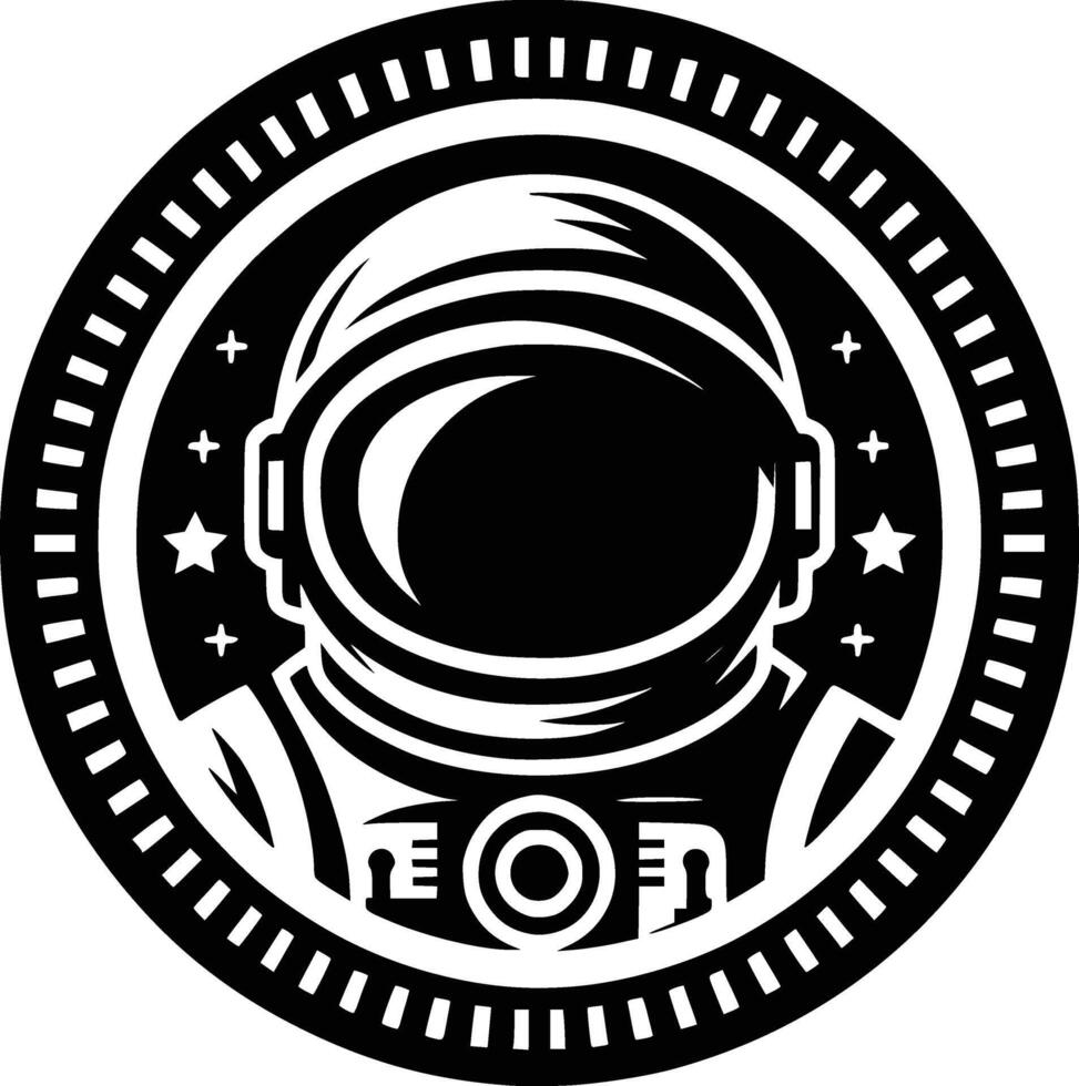 emblem profession illustration of astronaut vector