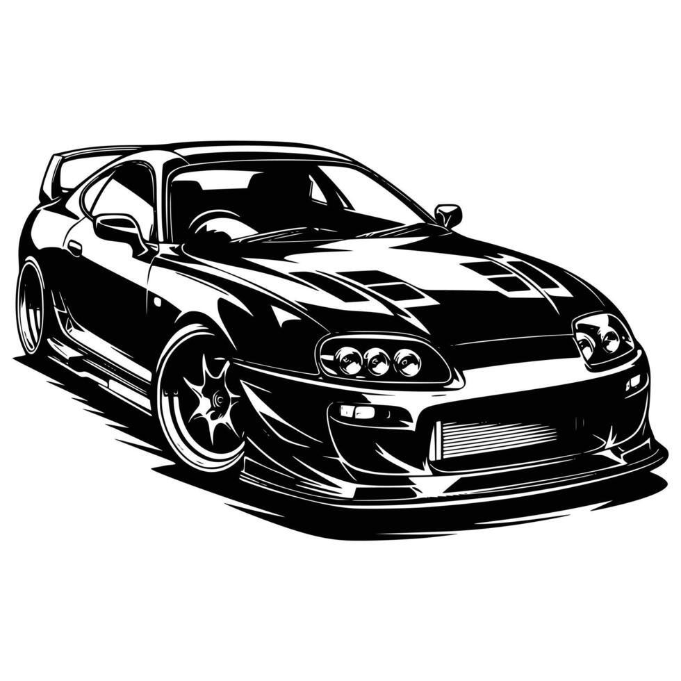 jdm car illustration vector