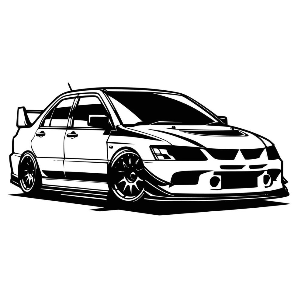 jdm car illustration vector