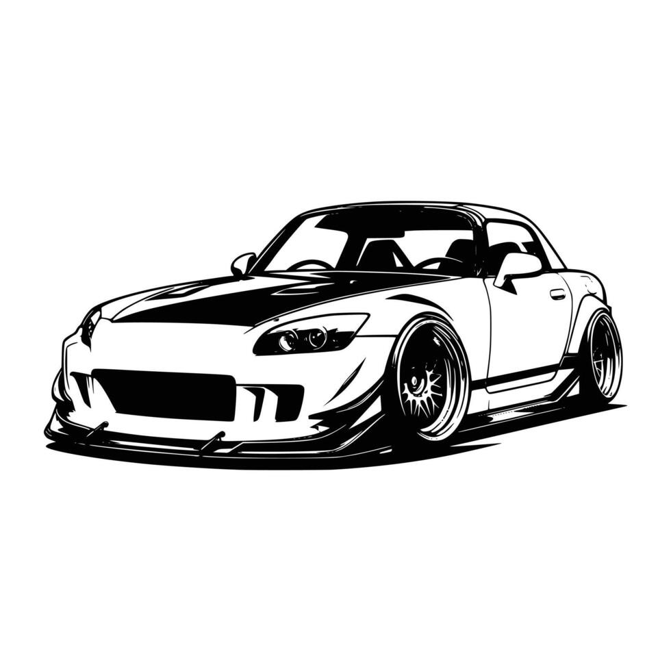 jdm car illustration vector