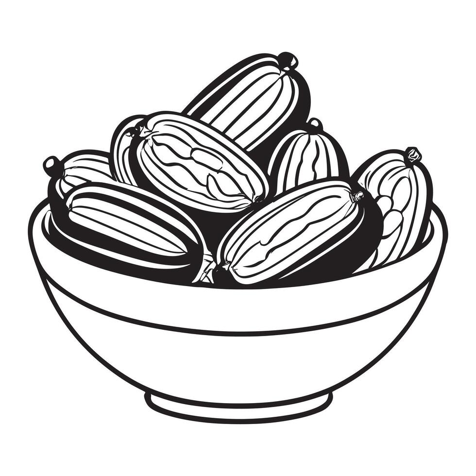 hand drawn illustration of date fruit vector