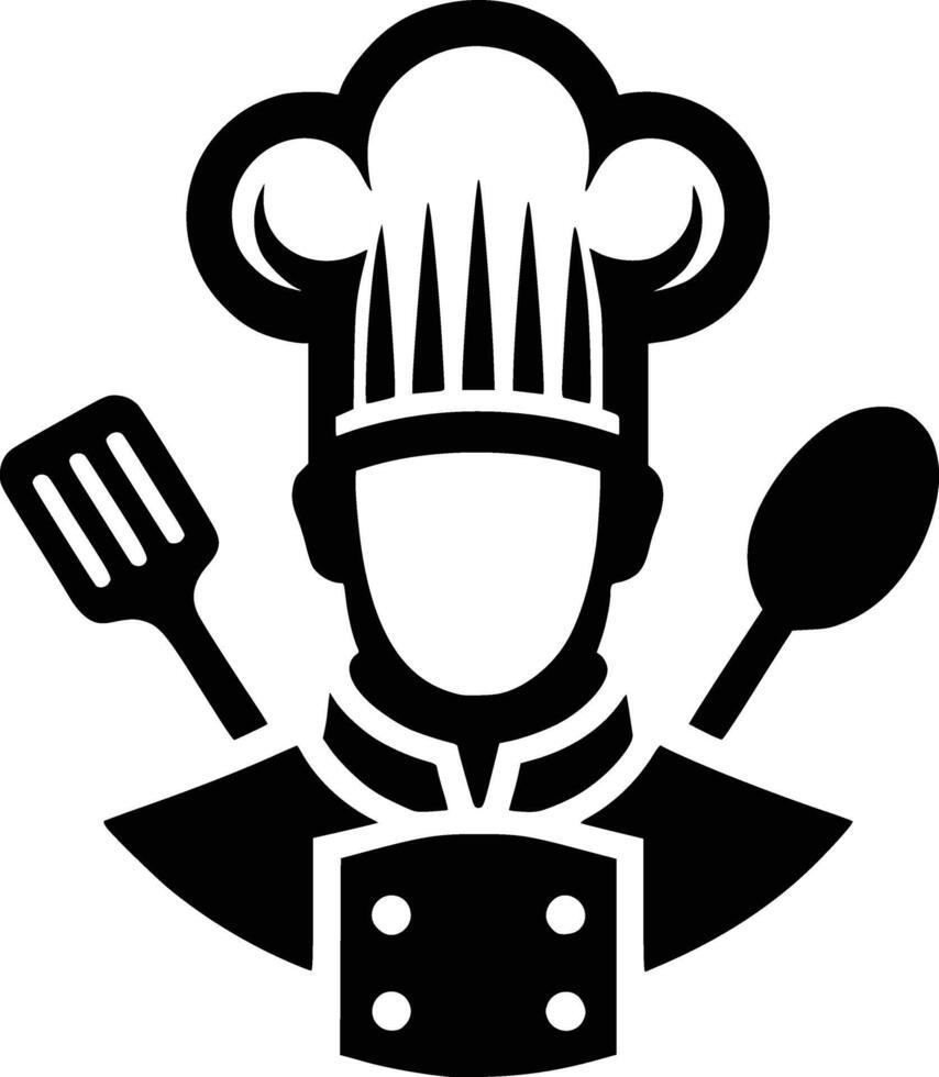 emblema profesión ilustración de cocinero vector