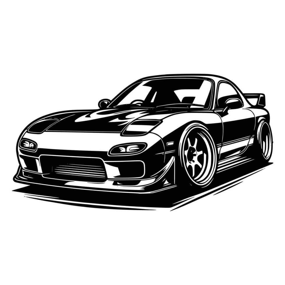 jdm car illustration vector