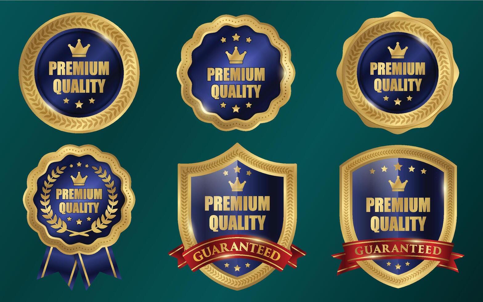 prima o mejor calidad producto dorado etiqueta diseño vector