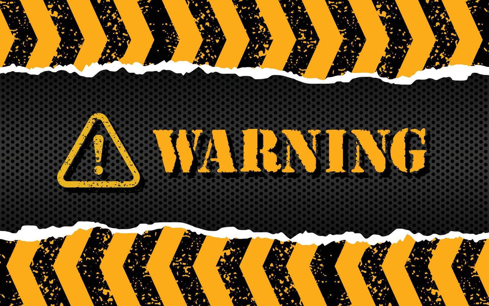 caution warning black background with Yellow stripes vector