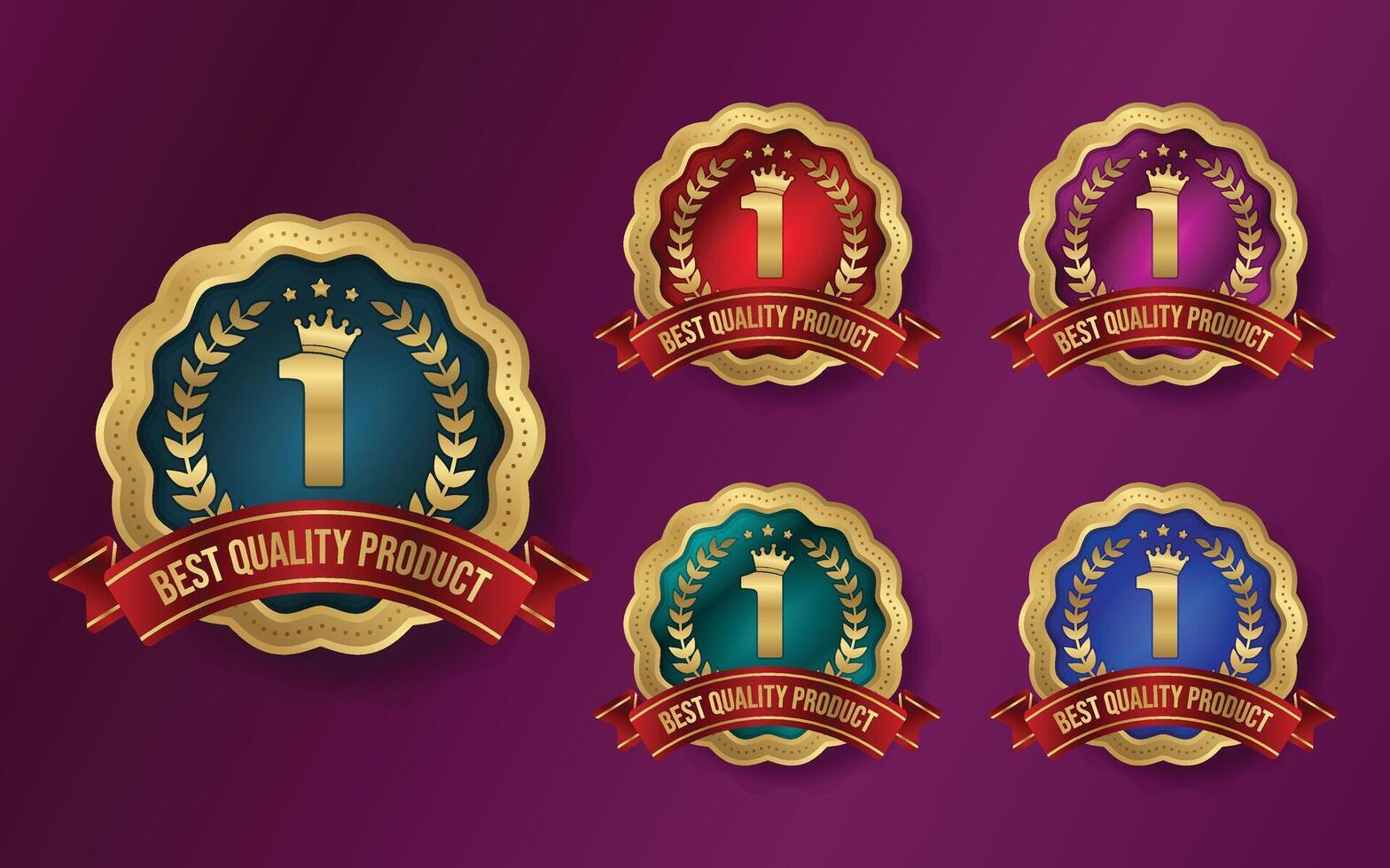 Premium or best quality product golden label design vector