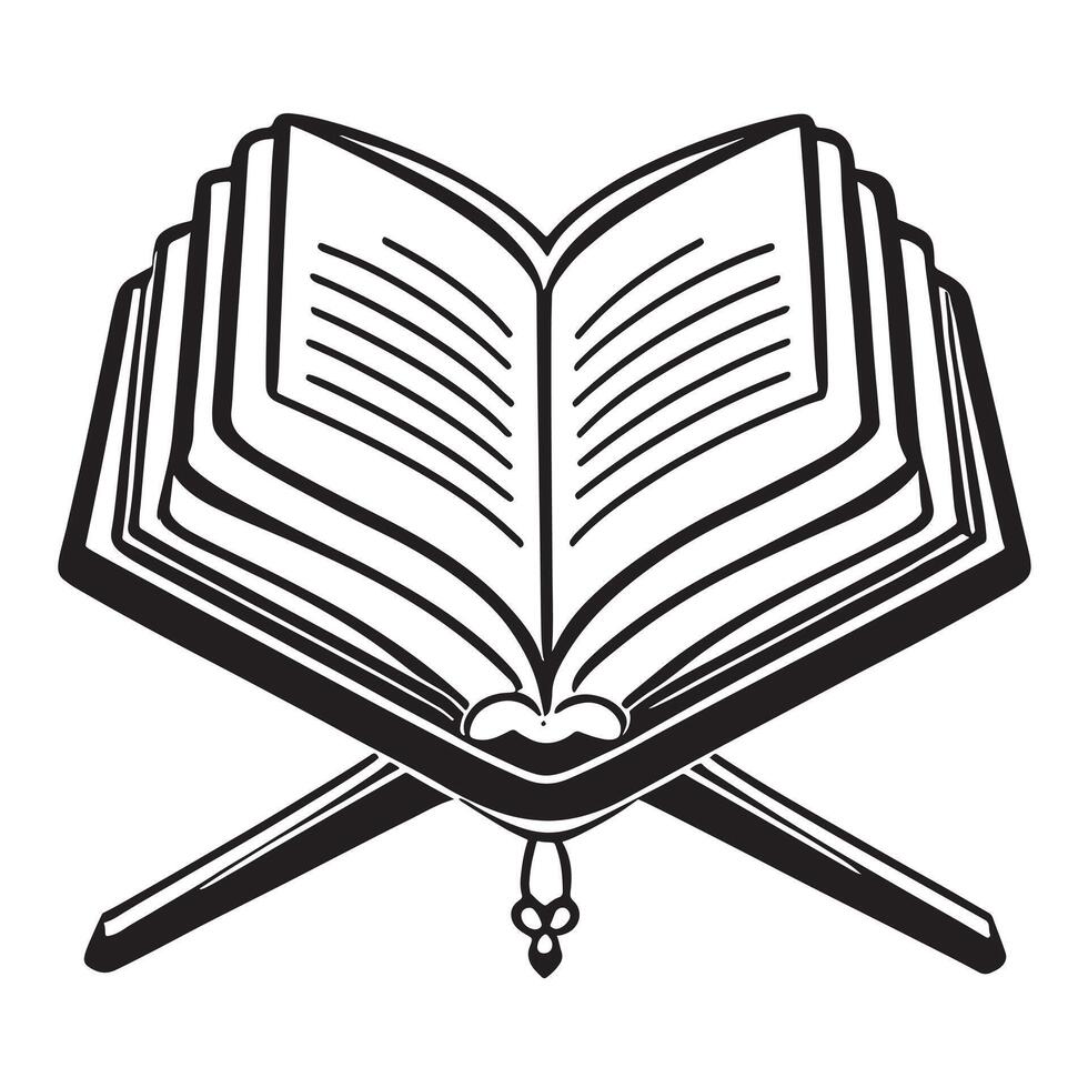 hand drawn illustration of quran, islamic book vector