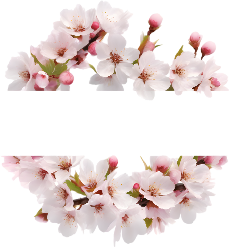AI generated Watercolor painting of Cherry blossom Floral frame. png