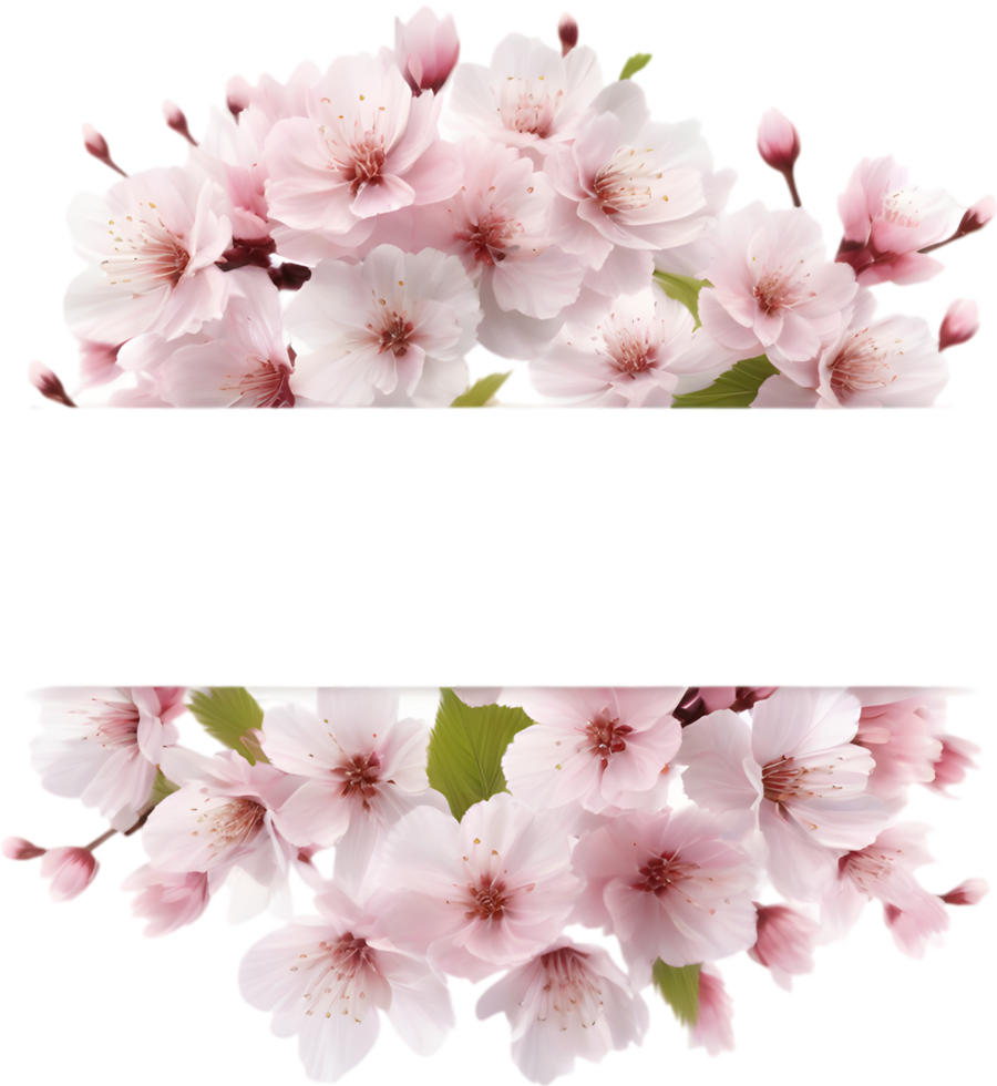 AI generated Watercolor painting of Cherry blossom Floral frame. png