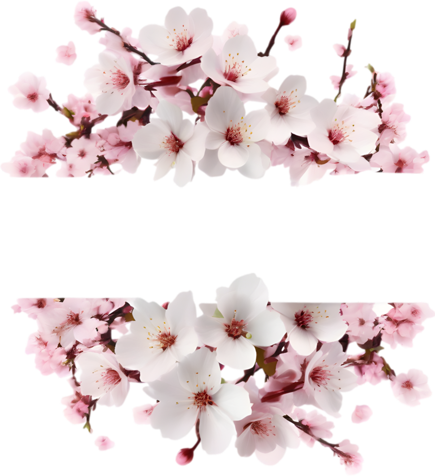 AI generated Watercolor painting of Cherry blossom Floral frame. png