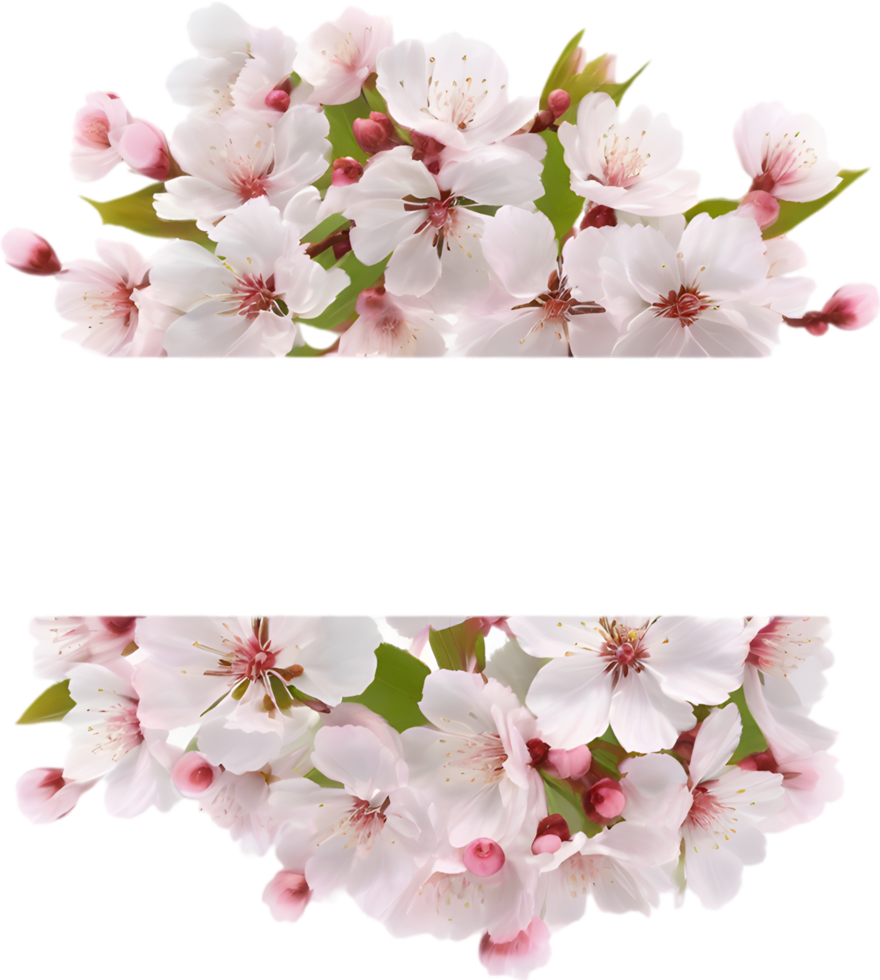 AI generated Watercolor painting of Cherry blossom Floral frame. png
