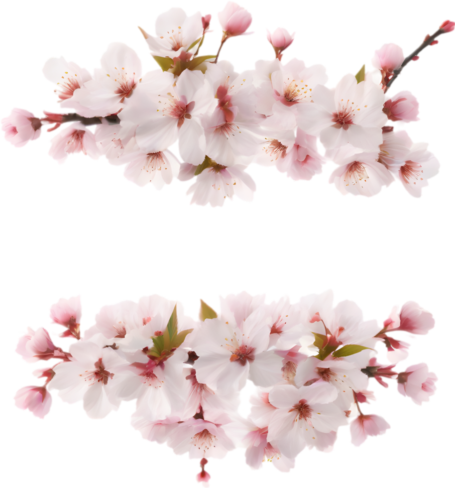 AI generated Watercolor painting of Cherry blossom Floral frame. png