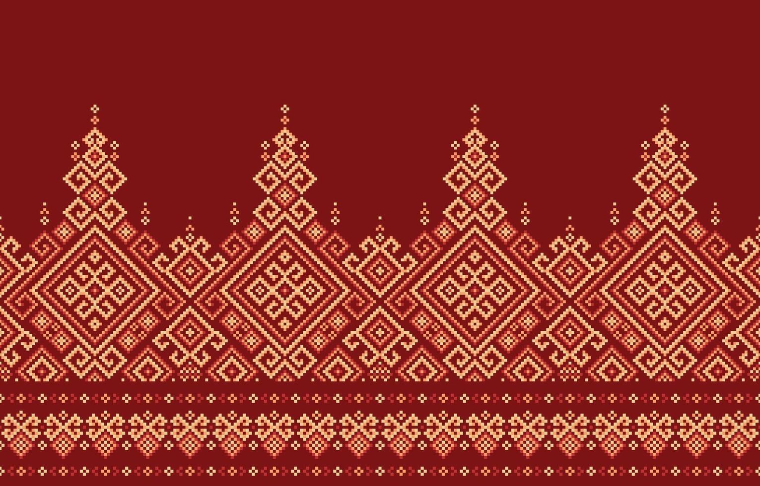 Ethnic native pattern vector graphic background vector illustration design by retro geometric indian fabric motif boho retro textile ikat colorful