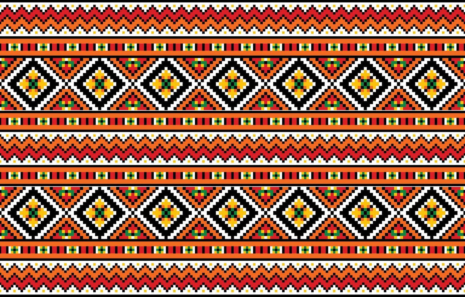 Playful fabric pattern A summery design with geometric shapes in orange, yellow, and green on a white background vector