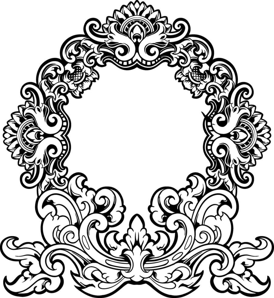 vintage border wedding ornament decoration vector