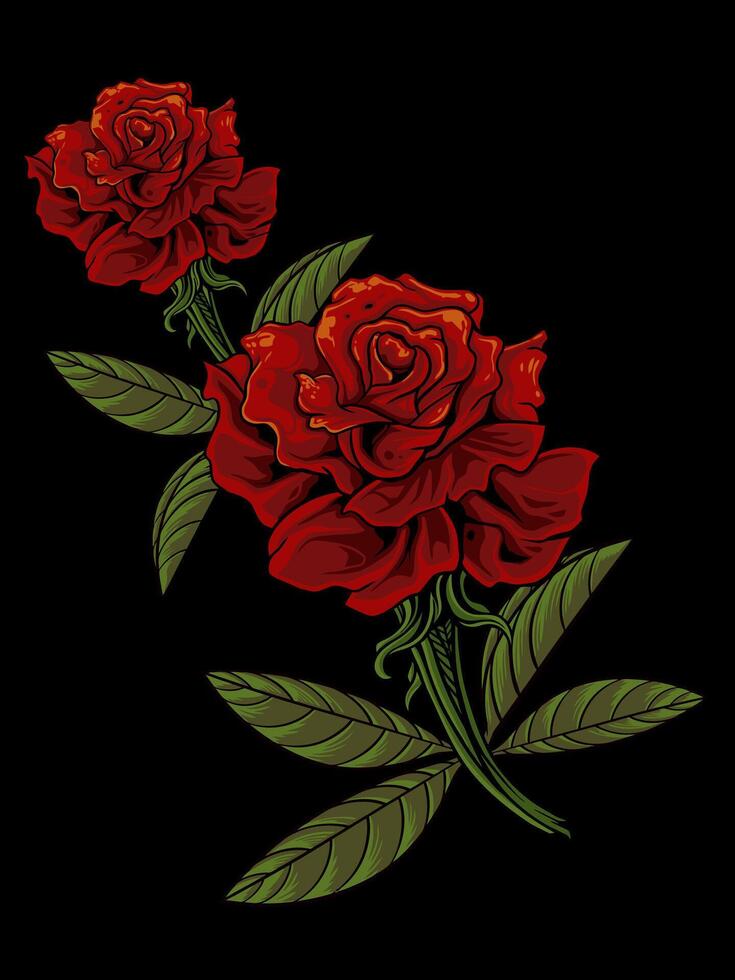 vector illustration red rose