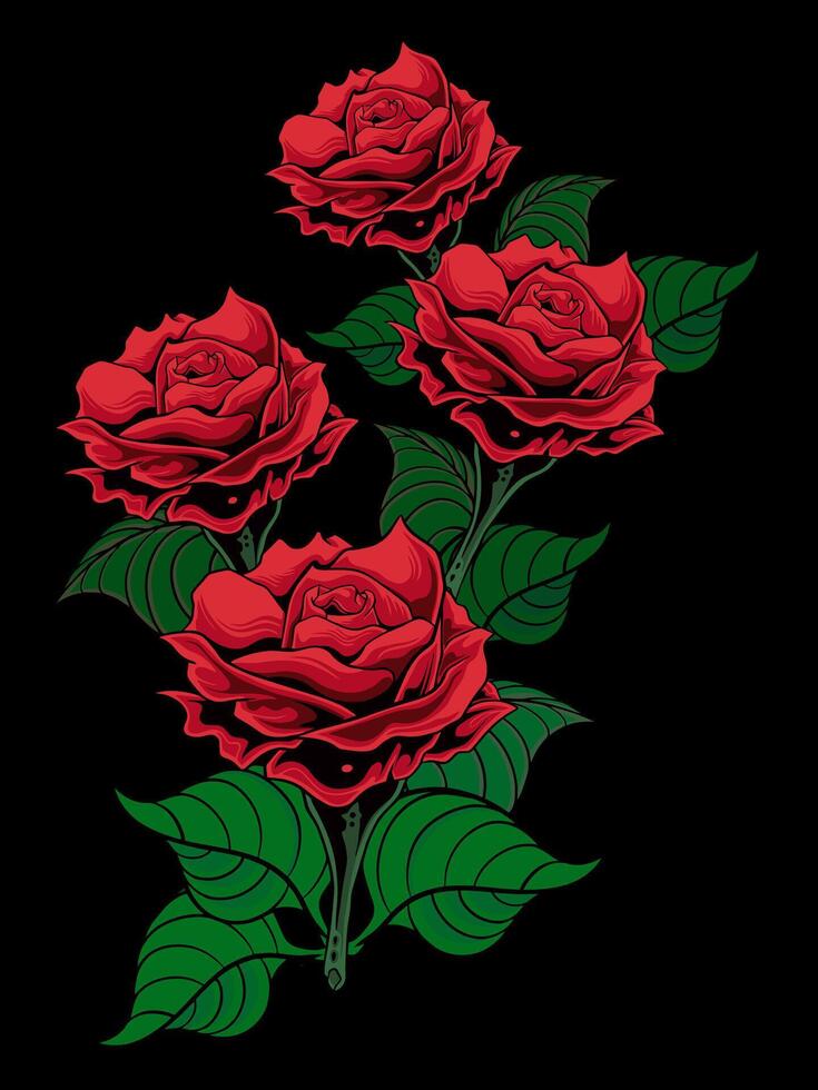 vector illustration red rose