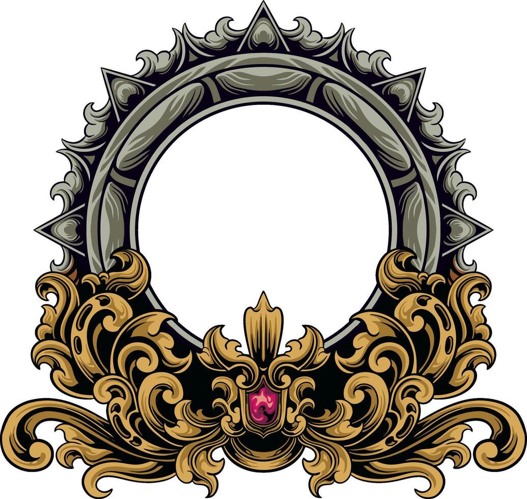 border vintage ornament vector