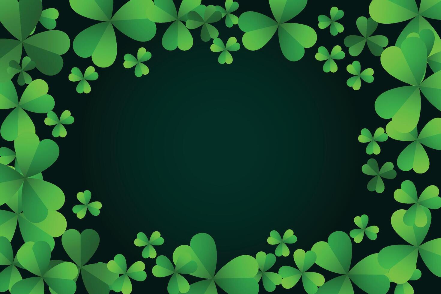 Saint Patricks day background with clover leaves or shamrocks. 3D illustration. vector