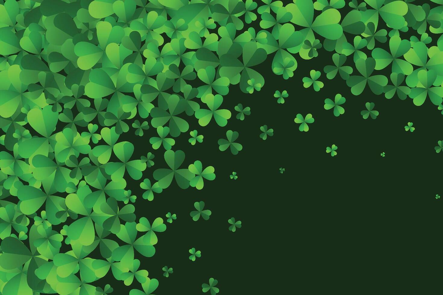 Saint Patricks day background with clover leaves or shamrocks. 3D illustration. vector
