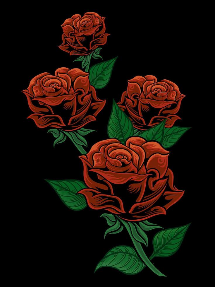 vector illustration red rose