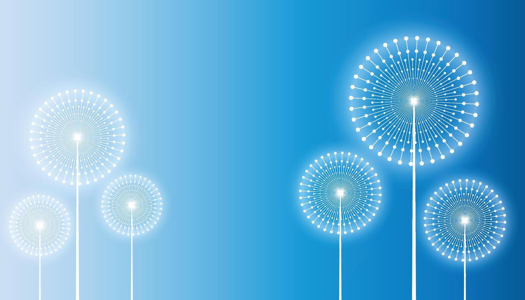 Flying dandelion seeds, vector icon. Vector isolated decoration element from scattered silhouettes.