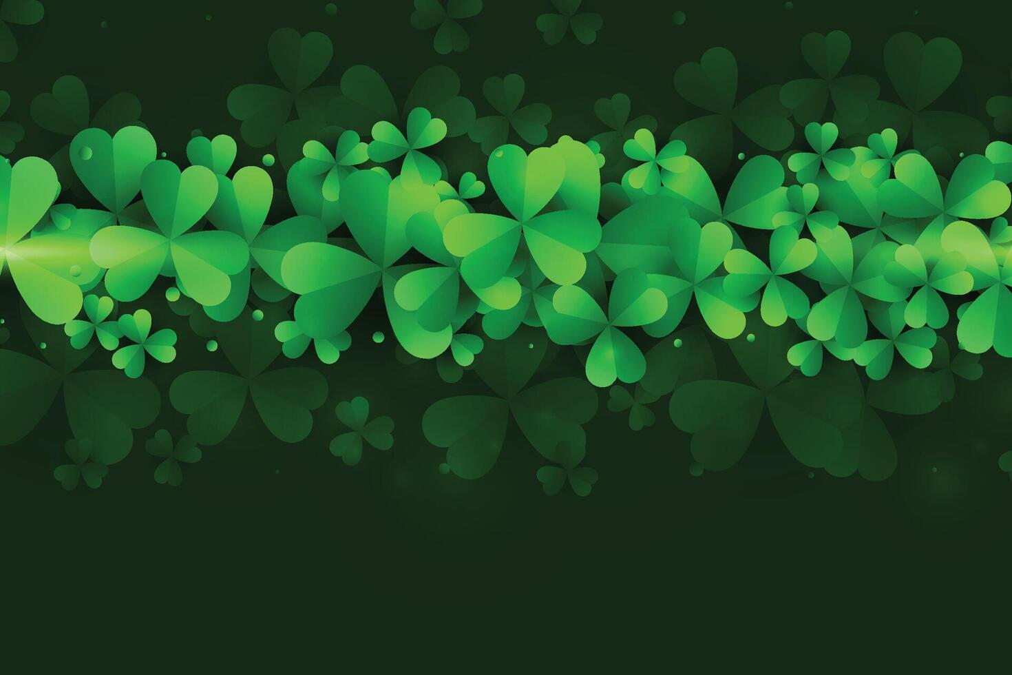 Saint Patricks day background with clover leaves or shamrocks. 3D illustration. vector