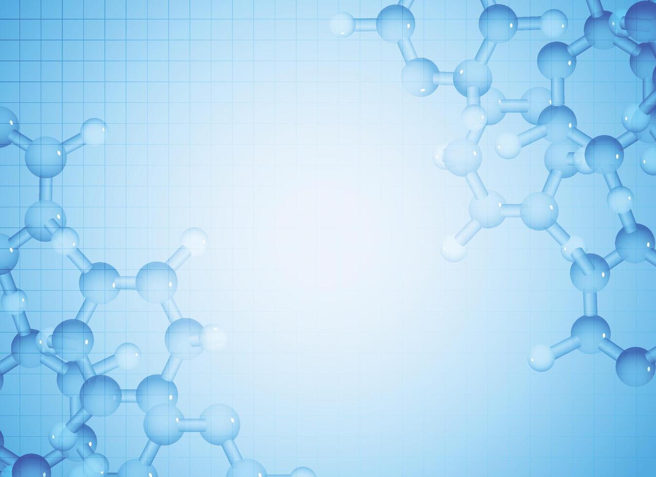 Background with abstract molecules or atoms. Science or medical molecular structure. vector