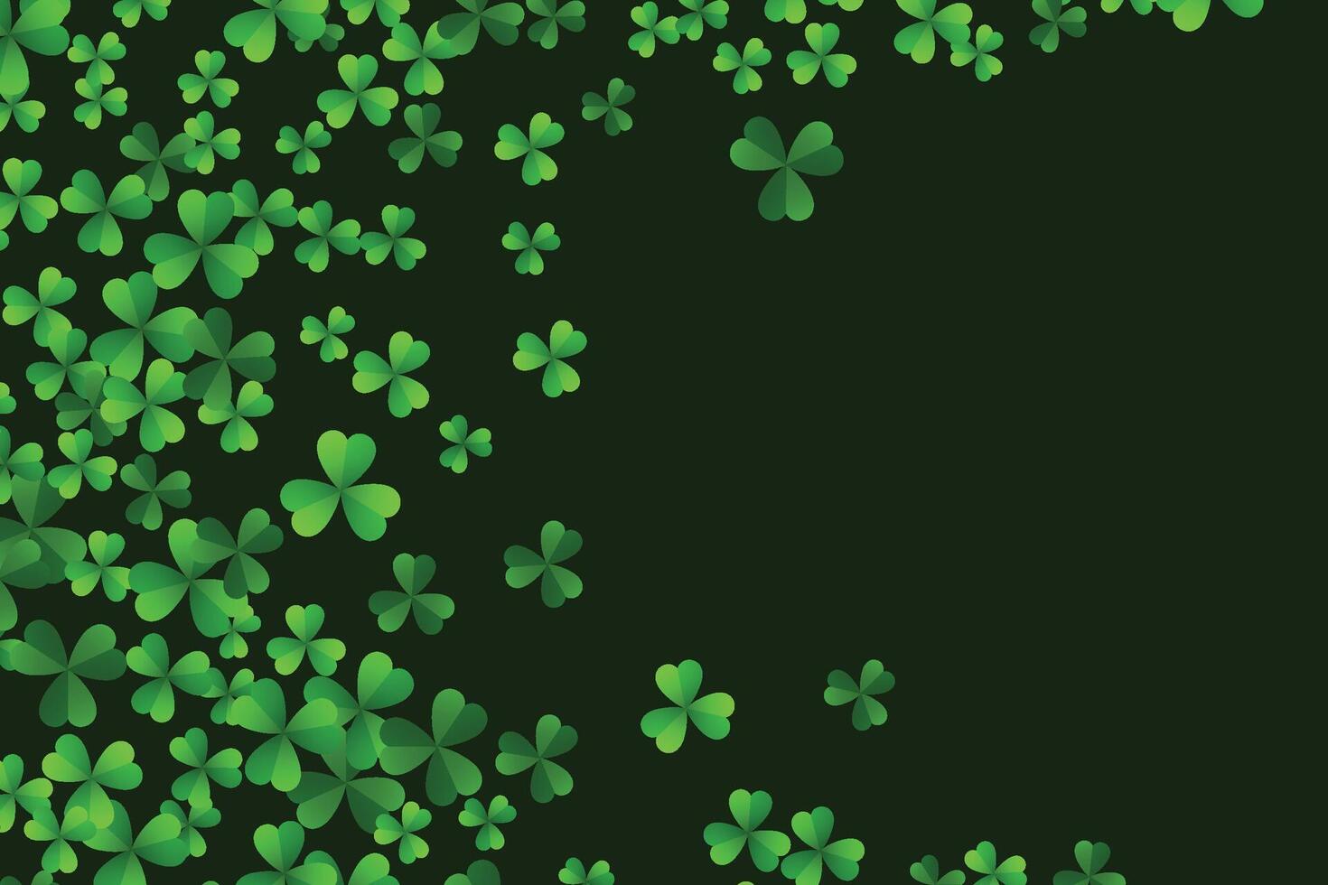Saint Patricks day background with clover leaves or shamrocks. 3D illustration. vector
