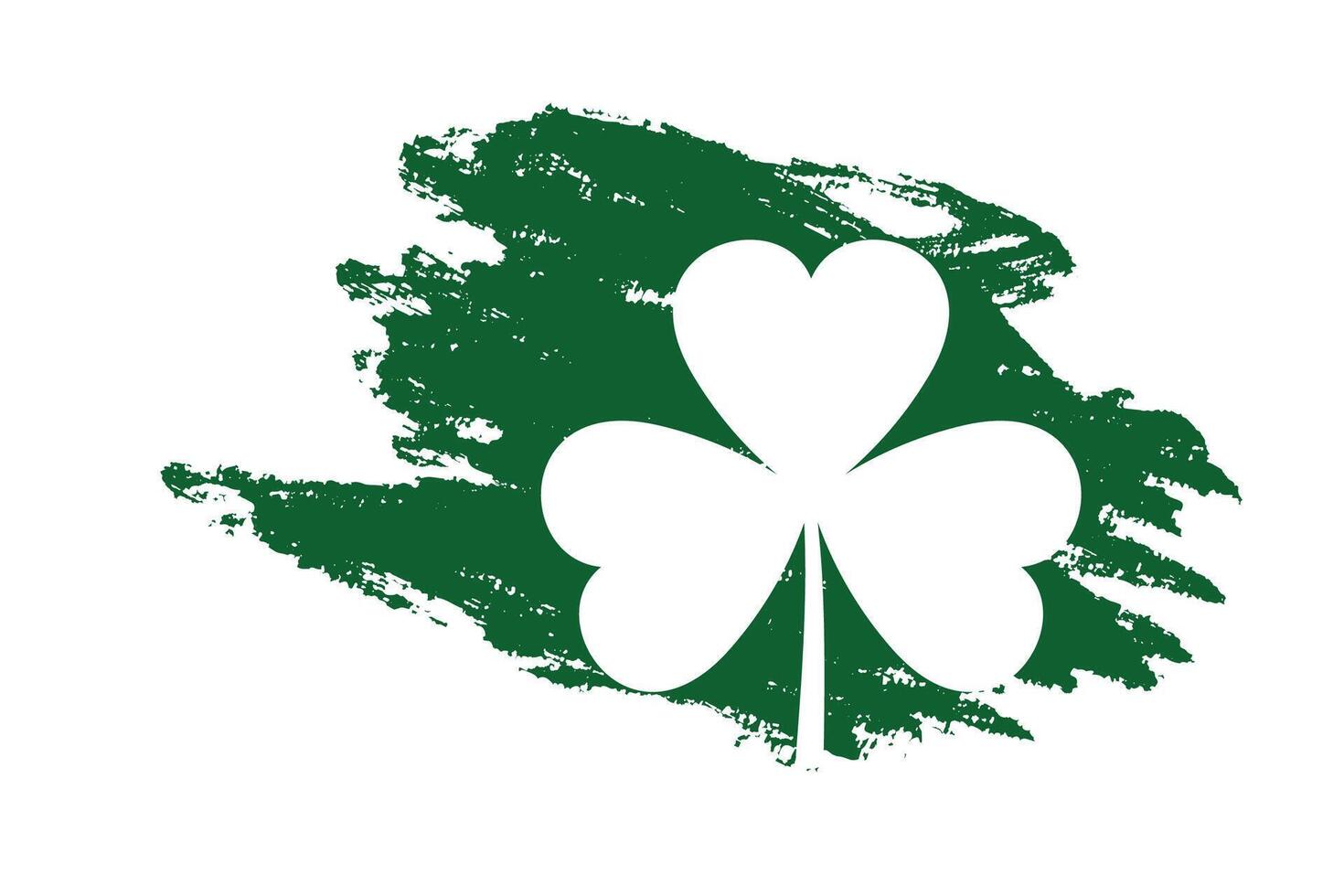 Green flying clover leaves isolated on white background. Vector illustration. Spring decoration for Saint Patrick's day border or frame design