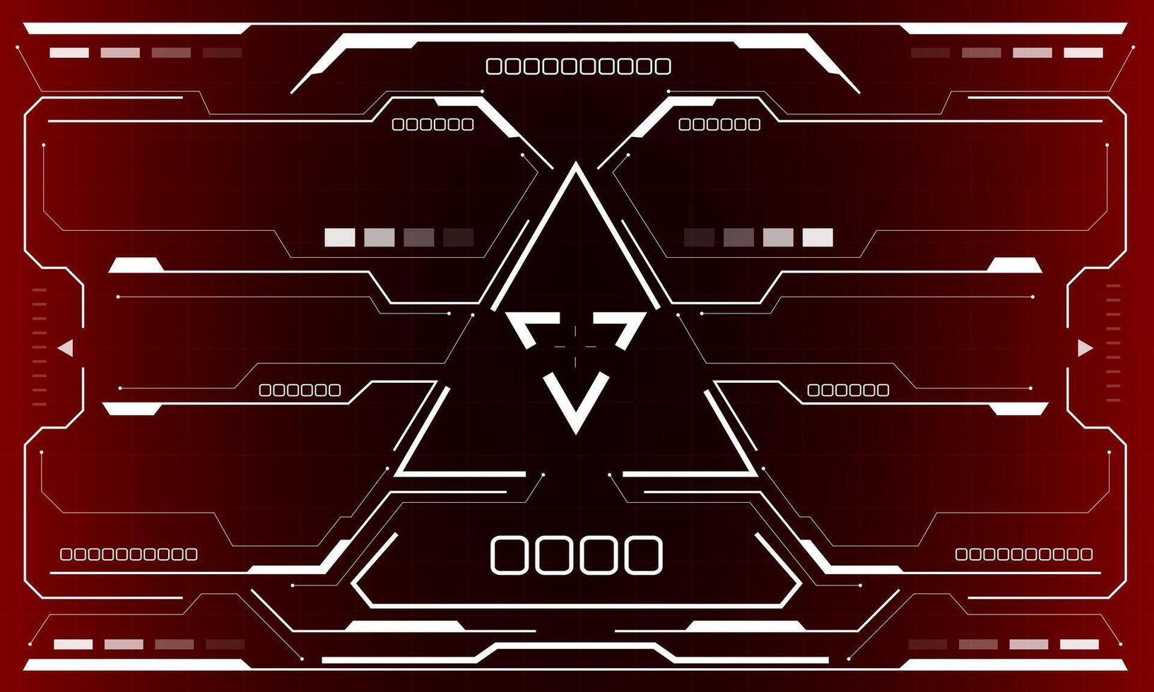 HUD sci-fi user interface view white triangle geometric design virtual reality futuristic technology creative display on red vector