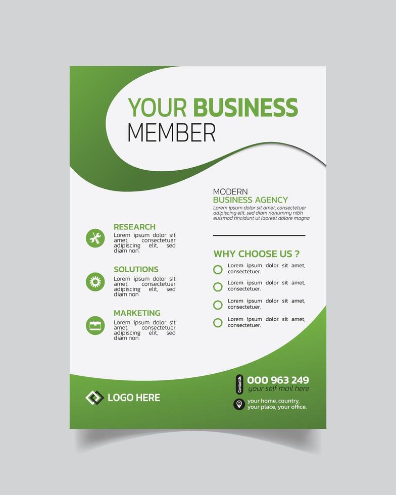 Decent Corporate Business Flyer or Creative Business Leaflet Modern Business Poster vector