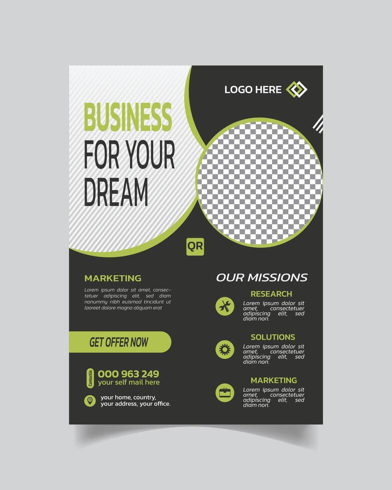 Business Grow Flyer Design or Professional Flyer Template and  Trendy Business Poster vector