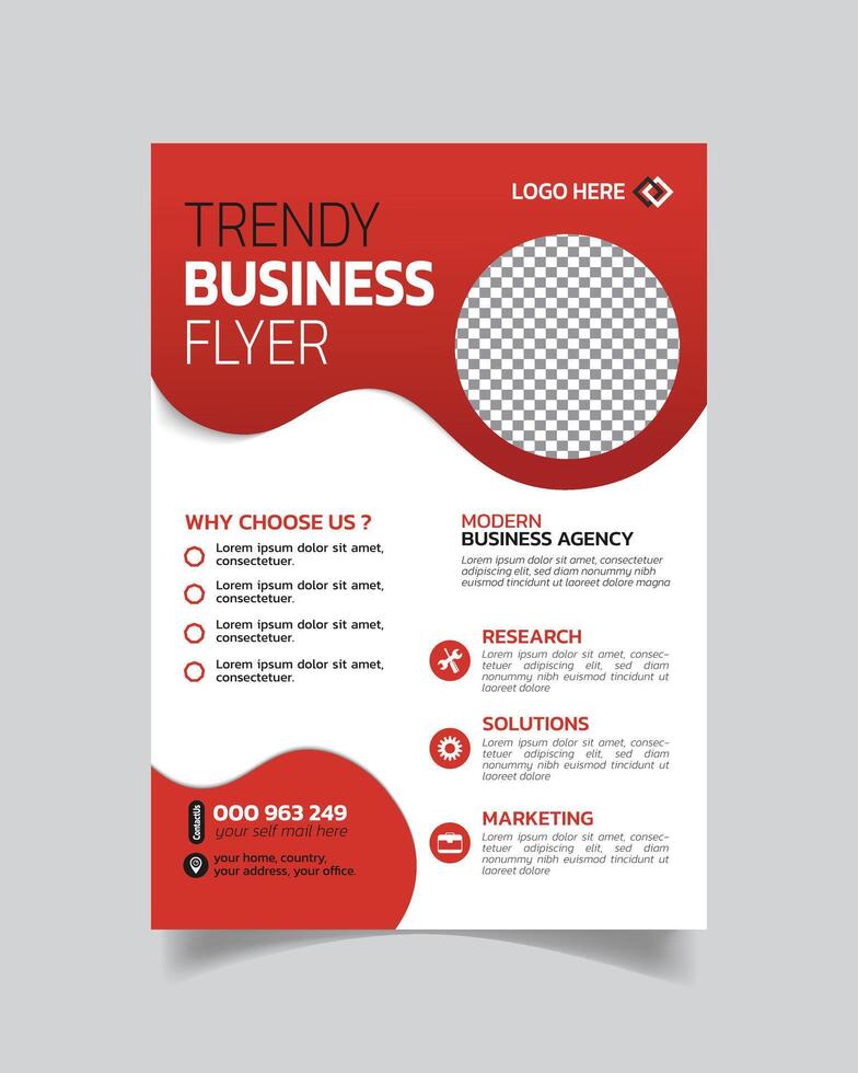 Creative Modern Trendy Business Flyer Design and Agency Leaflet Template vector