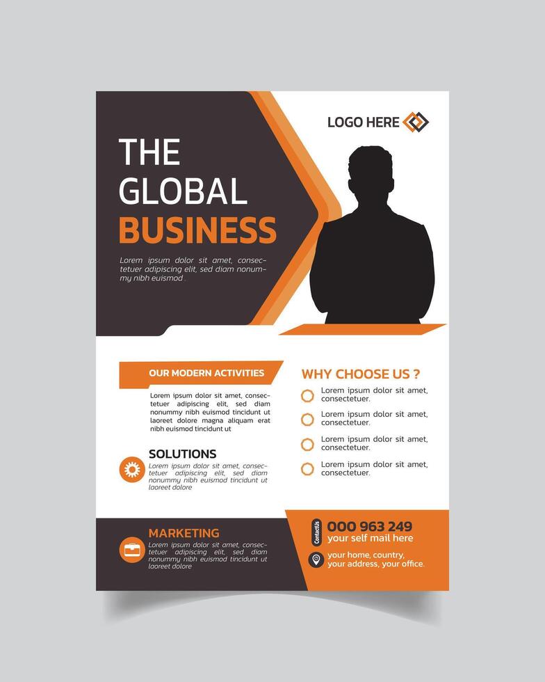 Fantastic Corporate Business Flyer or Elegant Business Leaflet and Modern Business Poster vector