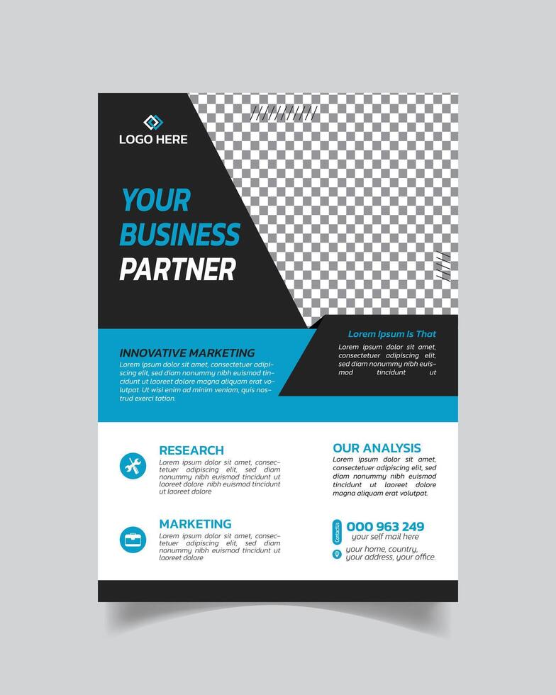 Realistic Corporate Business Flyer or Agency Business Poster Creative Business Leaflet Template vector