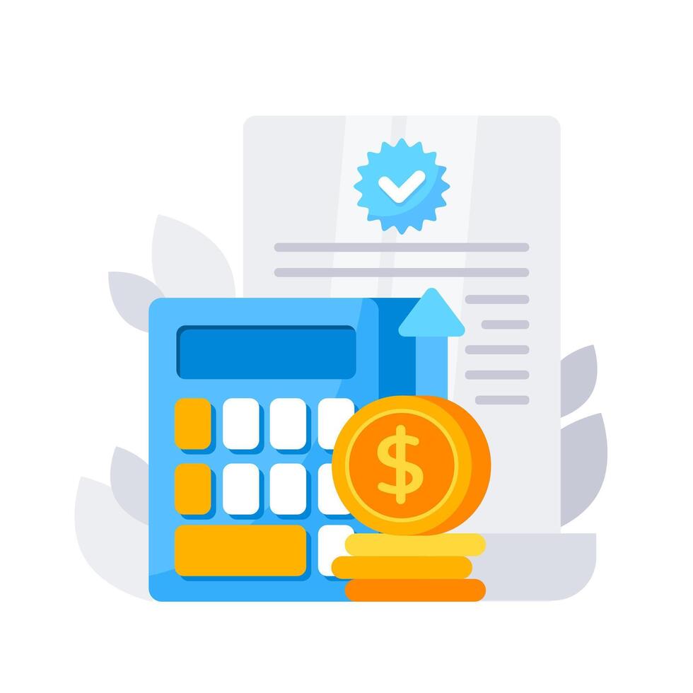 Vector illustration of Profit money or budget in cute cartoon style.