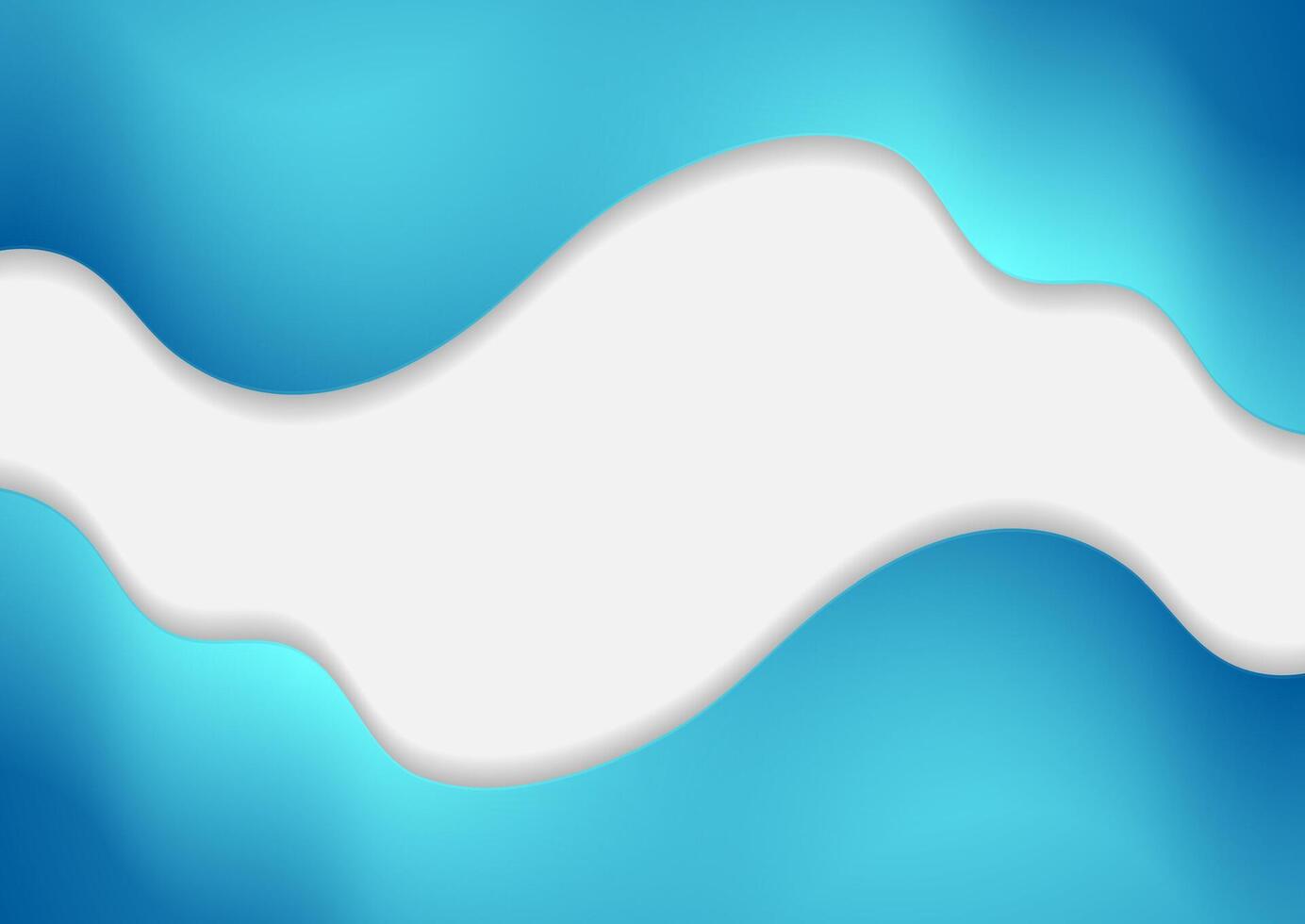 Blue smooth glossy waves abstract elegant background vector
