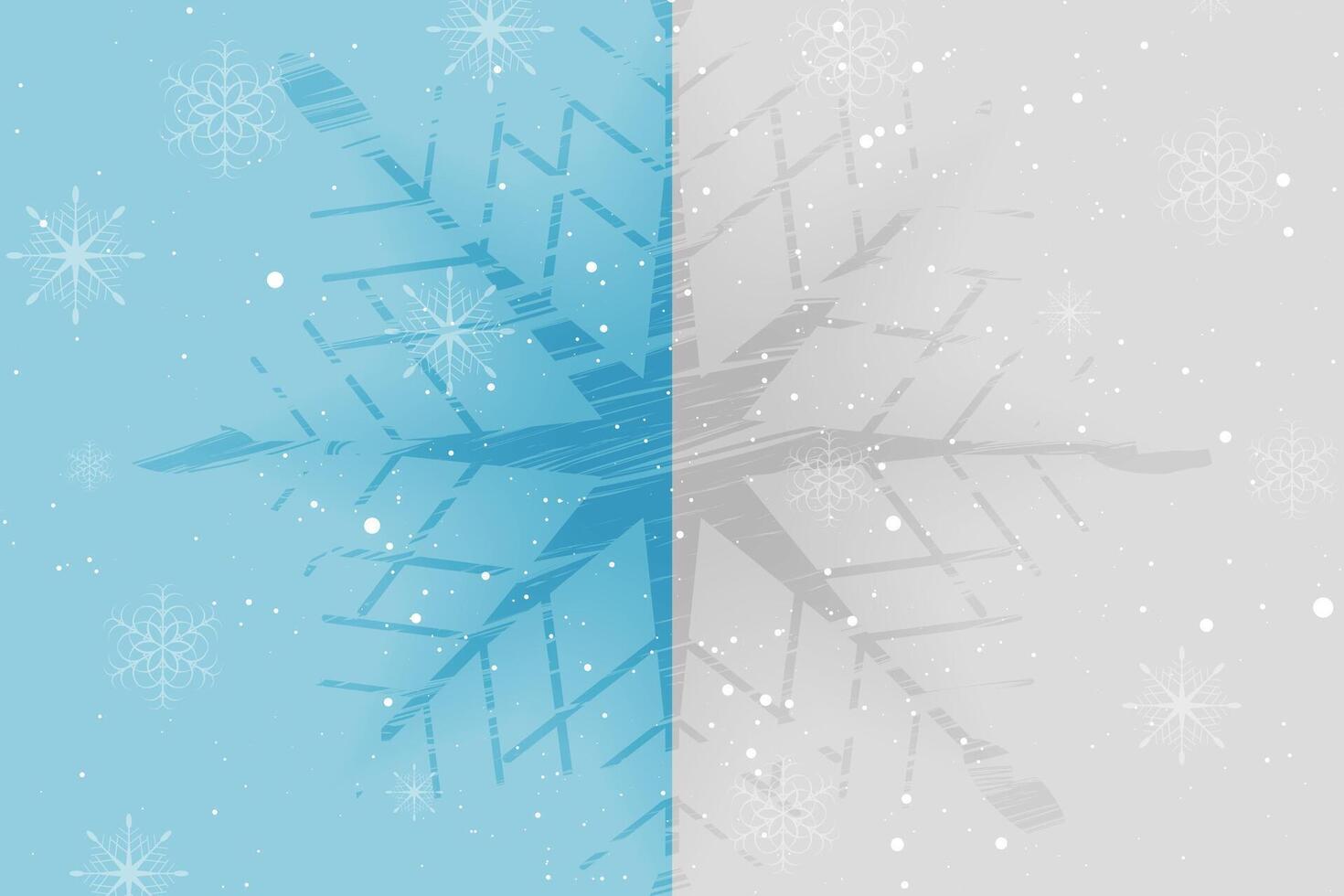 Blue and grey winter background with grunge snowflake vector