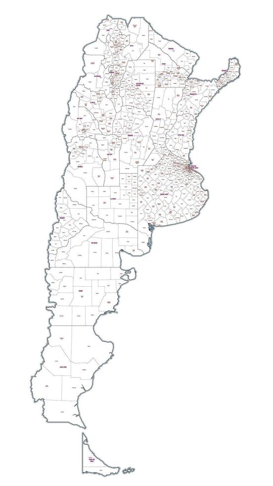 administrativo contorno mapa de argentina demostración regiones, provincias vector