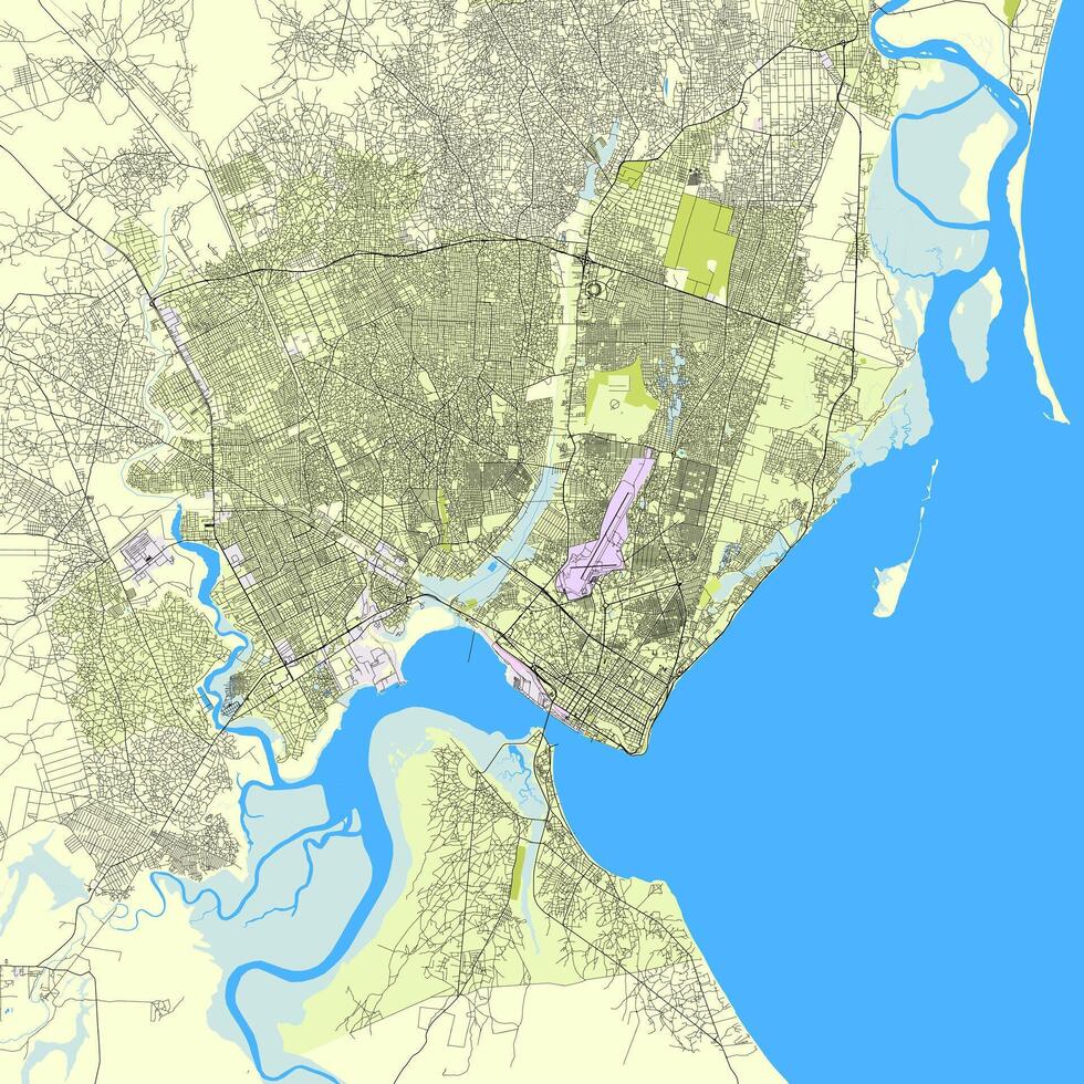 ciudad mapa de maputo, Mozambique vector