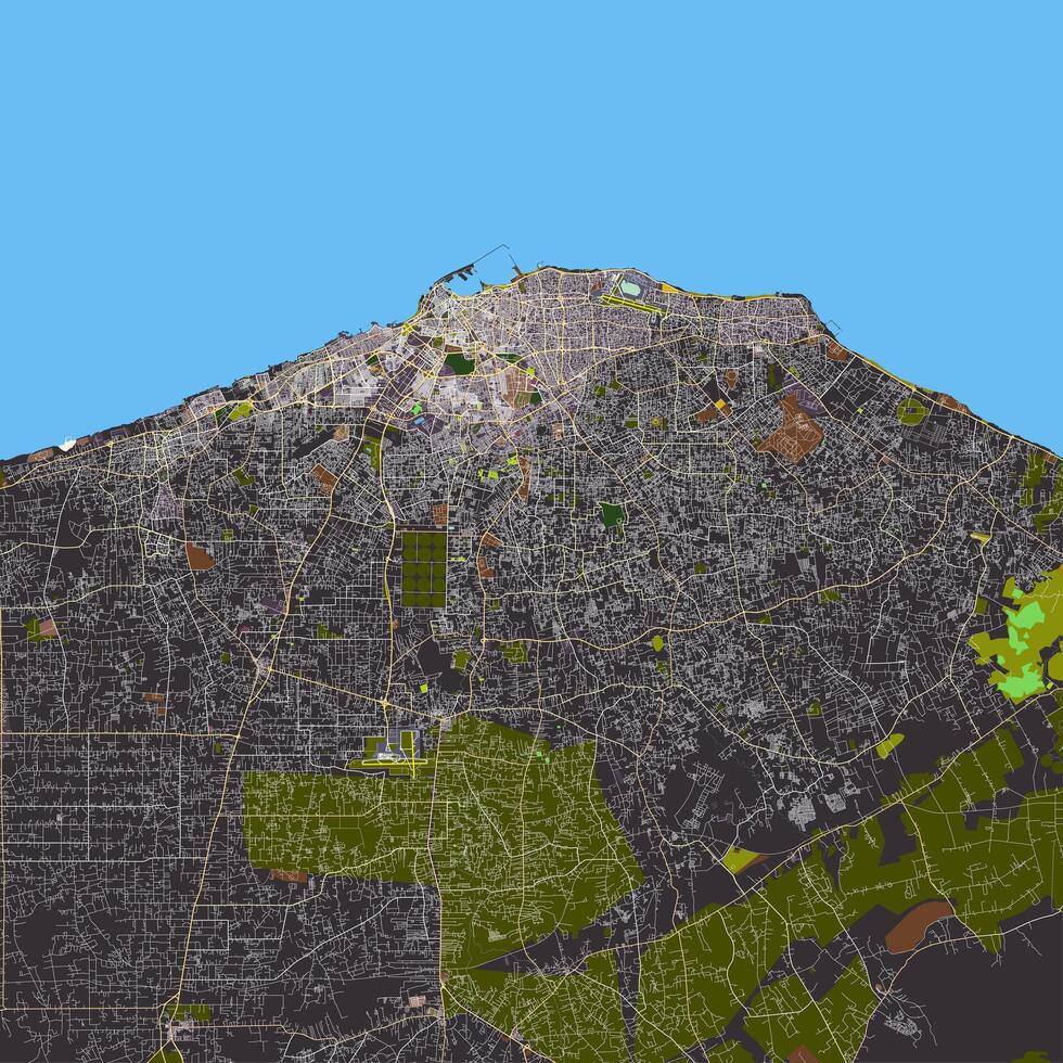 Vector city map of Tripoli, Libya