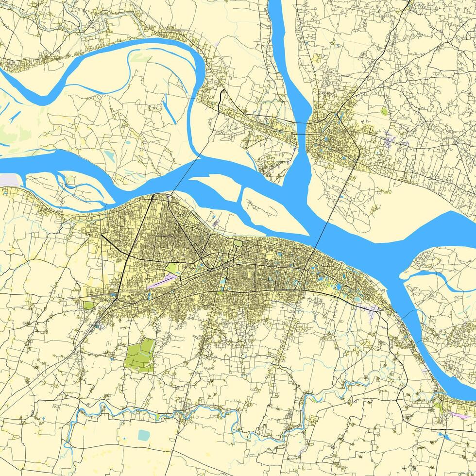 City map of Patna, Bihar, India vector