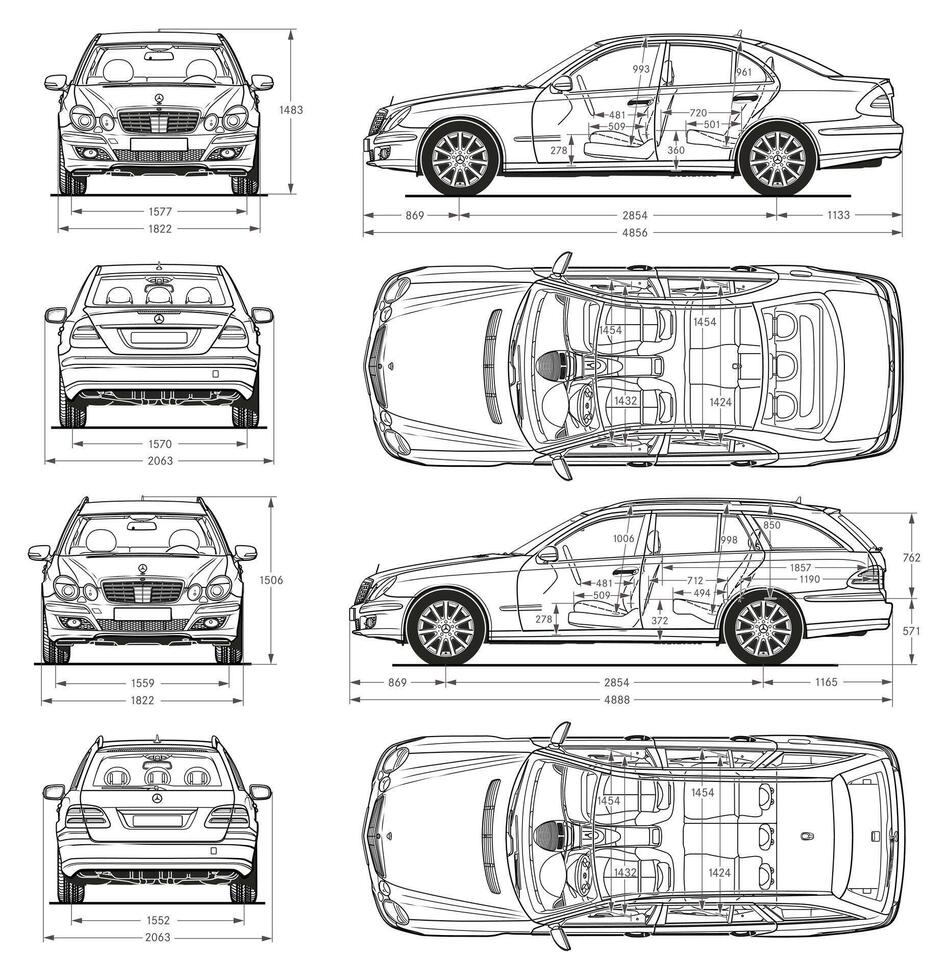 mercedes benz mi clase coche Plano vector