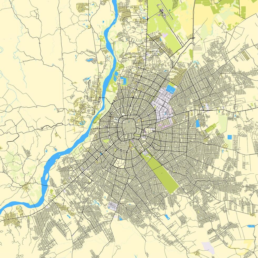 ciudad mapa de Papa Noel cruz Delaware la sierra, bolivia vector