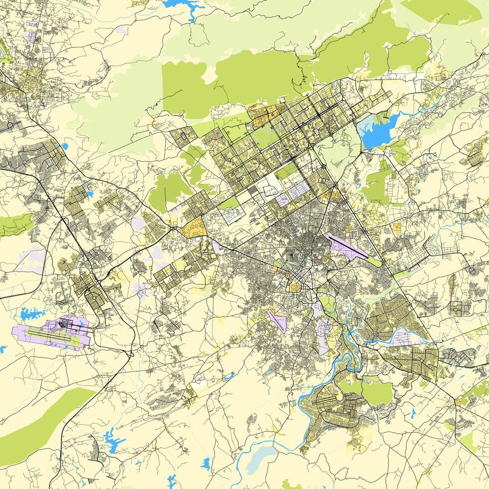 Map of Islamabad Capital Territory, Pakistan vector