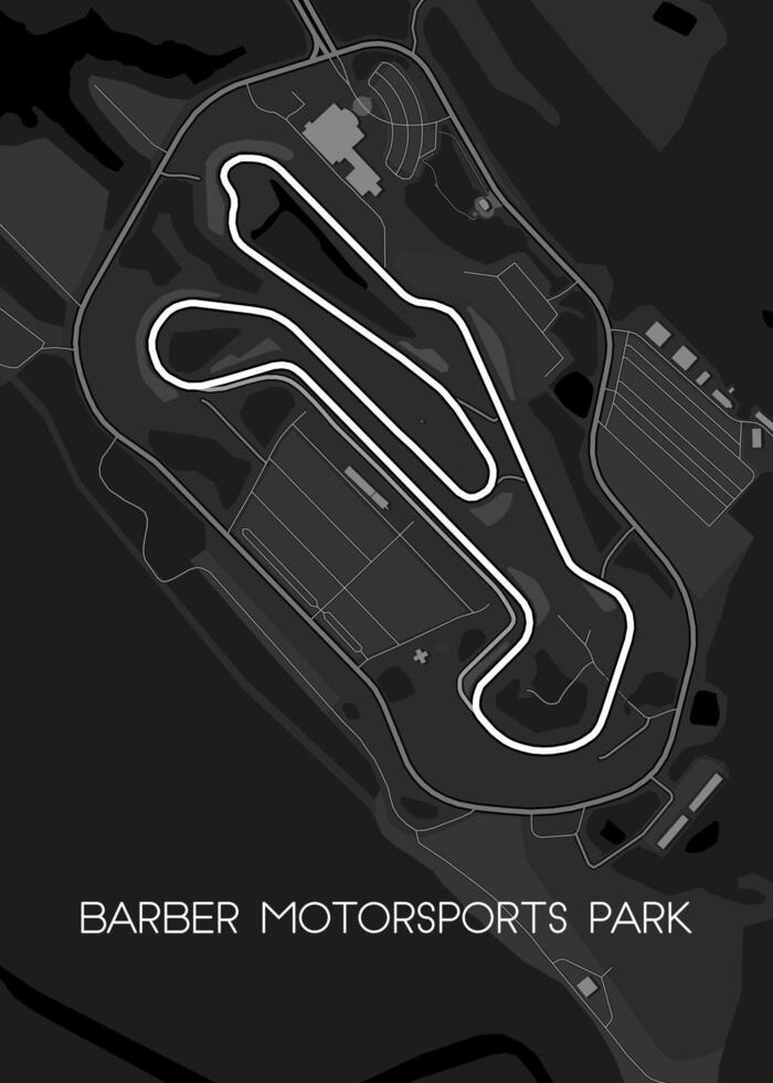 Barber Motorsports Park race track map vector