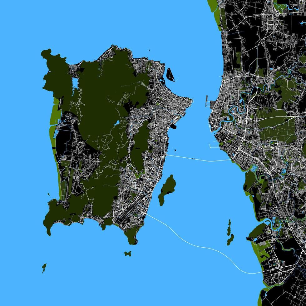 Map of George Town, Penang, Malaysia vector